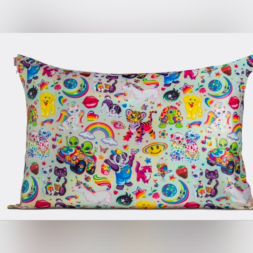 Lisa Frank X KITSCH Satin Pillow Case Fantastic World Standard/Queen 26"x19" NIB